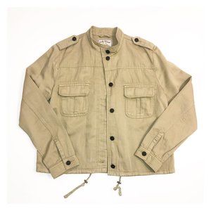 Lucky Brand Cotton/Linen Spring Field Military Jacket Medium